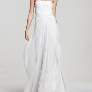 Bcbgmaxariza Gardenia Tulle Lace Maxi Dress 8